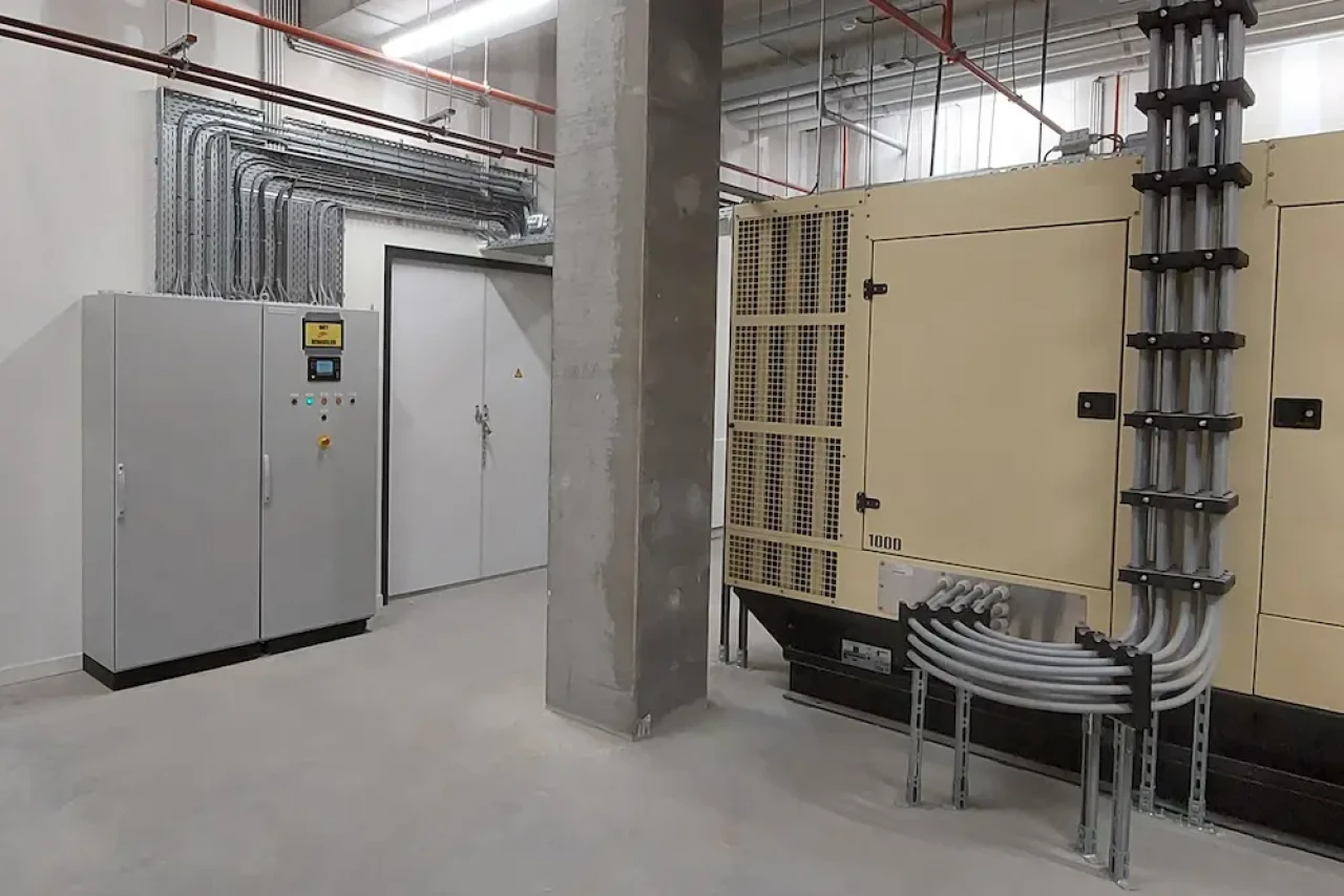 Panneau de commande numérique d'une installation d'alimentation électrique de secours